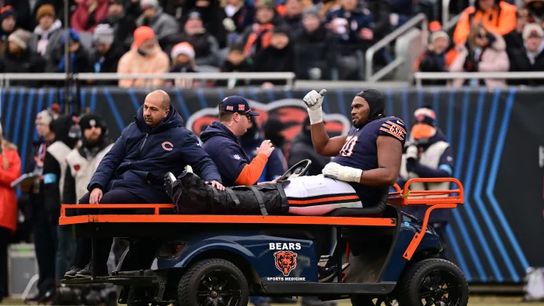 Chicago Bears OT Braxton Jones Injury Update: Latest News and Recovery Timeline. Photo by Daniel Bartel-Imagn Images